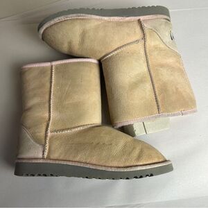 Ugg pink leather boots new read size 5